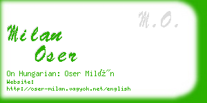 milan oser business card